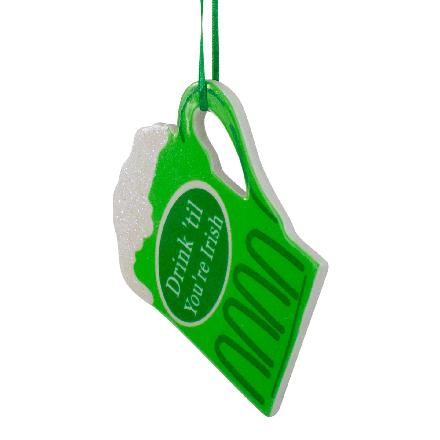 Kurt Adler 4" Luck Of The Irish "Drink 'Til You're Irish" Beer Mug Christmas Ornament Green 5 Kurt Adler 4" Luck Of The Irish "Drink 'Til You're Irish" Beer Mug Christmas Ornament Green - Image 3