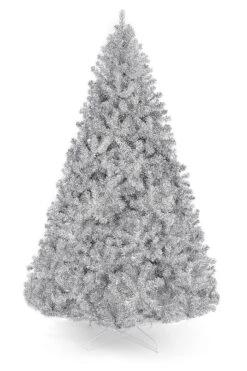 Perfect Holiday Full Bodied Metallic Silver Tinsel Tree With White Stand 11 Perfect Holiday Full Bodied Metallic Silver Tinsel Tree With White Stand -Northlight Shop 2878199471457 1