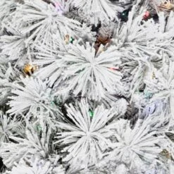 Perfect Holiday Pre-lit Atka Pine Flocked Christmas Tree With Metal Stand 11 Perfect Holiday Pre-lit Atka Pine Flocked Christmas Tree With Metal Stand -Northlight Shop 2878203587089