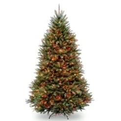 6.5 Ft. Pre-Lit Dunhill® Fir Full Artificial Christmas Tree, Multicolor Lights