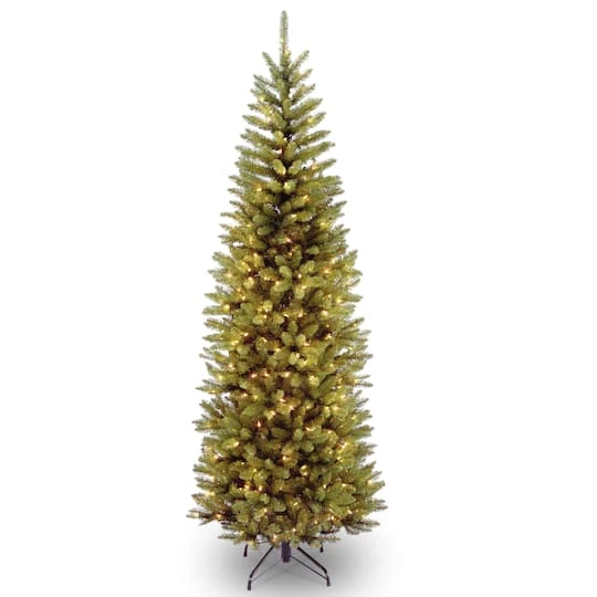 7.5ft. Pre-lit Kingswood Fir Pencil Artificial Christmas Tree, Clear Lights 4 7.5ft. Pre-lit Kingswood Fir Pencil Artificial Christmas Tree, Clear Lights - Image 2