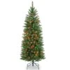 4.5 Ft. Pre-lit Kingswood Fir Pencil Artificial Christmas Tree, Multicolor Lights 1 4.5 Ft. Pre-lit Kingswood Fir Pencil Artificial Christmas Tree, Multicolor Lights -Northlight Shop 28904 KW7 313 45
