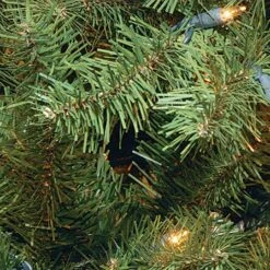 7.5 Ft. Pre-lit Hinged North Valley Spruce Medium Artificial Christmas Tree, Clear Lights -Northlight Shop 28904 NRV7 300 75 2