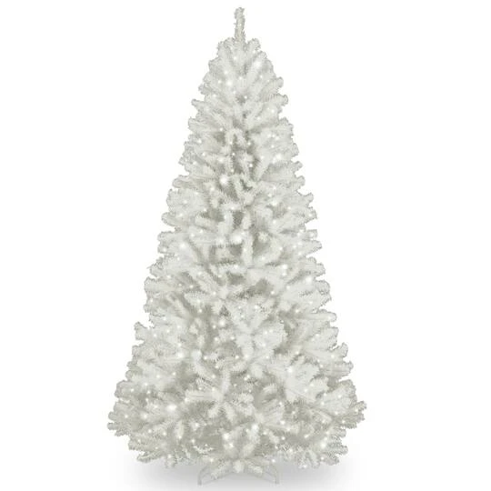 7.5ft. Pre-Lit North Valley™ White Spruce With Glitter Artificial Christmas Tree, Clear Lights 3 7.5ft. Pre-Lit North Valley™ White Spruce With Glitter Artificial Christmas Tree, Clear Lights