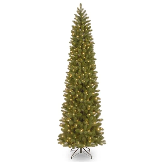 9ft. Pre-lit Feel Real® Downswept Douglas Fir Pencil Artificial Christmas Tree, Clear Lights 3 9ft. Pre-lit Feel Real® Downswept Douglas Fir Pencil Artificial Christmas Tree, Clear Lights