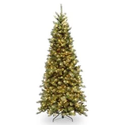 7.5 Ft. Pre-lit Tiffany Fir Slim Artificial Christmas Tree, Clear Lights 11 7.5 Ft. Pre-lit Tiffany Fir Slim Artificial Christmas Tree, Clear Lights -Northlight Shop 28904 TFSLH 75LO S3 1