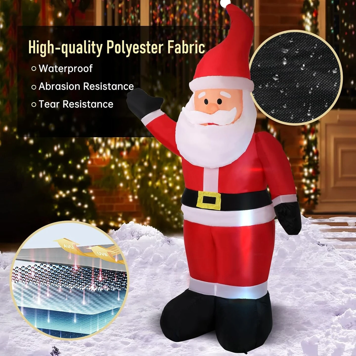 6FT Inflatables Santa Clauswith Built-in LED Light 8 6FT Inflatables Santa Clauswith Built-in LED Light - Image 6