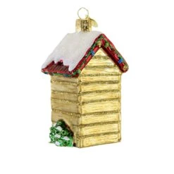 Old World Christmas 3.75 In Holiday Outhouse Tree Ornament , Snow Covered Roof Gold 12 Old World Christmas 3.75 In Holiday Outhouse Tree Ornament , Snow Covered Roof Gold -Northlight Shop 30327569165744