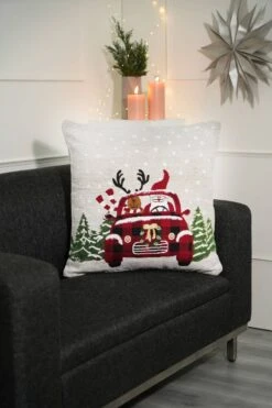 Merry Claus Caravan Jacquard Machine Woven Throw Pillow - 24" X 24" 18 Merry Claus Caravan Jacquard Machine Woven Throw Pillow - 24" X 24" -Northlight Shop 30657517201712 1