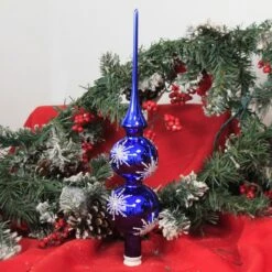 Golden Bell Collection 13.0 Inch Shiny Blue Finial W/ Snowflake Hanukkah Tree Topper , Christmas Decor Christmas Tree Topper 13 Golden Bell Collection 13.0 Inch Shiny Blue Finial W/ Snowflake Hanukkah Tree Topper , Christmas Decor Christmas Tree Topper -Northlight Shop 315060708221872