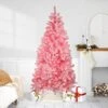 Northlight 6' Pre-Lit Slim Flocked Pink Pine Artificial Christmas Tree - Clear Lights 1 Northlight 6' Pre-Lit Slim Flocked Pink Pine Artificial Christmas Tree - Clear Lights -Northlight Shop 322886399888464