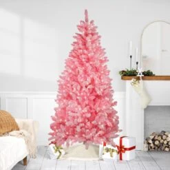 Northlight 6' Pre-Lit Slim Flocked Pink Pine Artificial Christmas Tree - Clear Lights 13 Northlight 6' Pre-Lit Slim Flocked Pink Pine Artificial Christmas Tree - Clear Lights -Northlight Shop 322886399888464 2