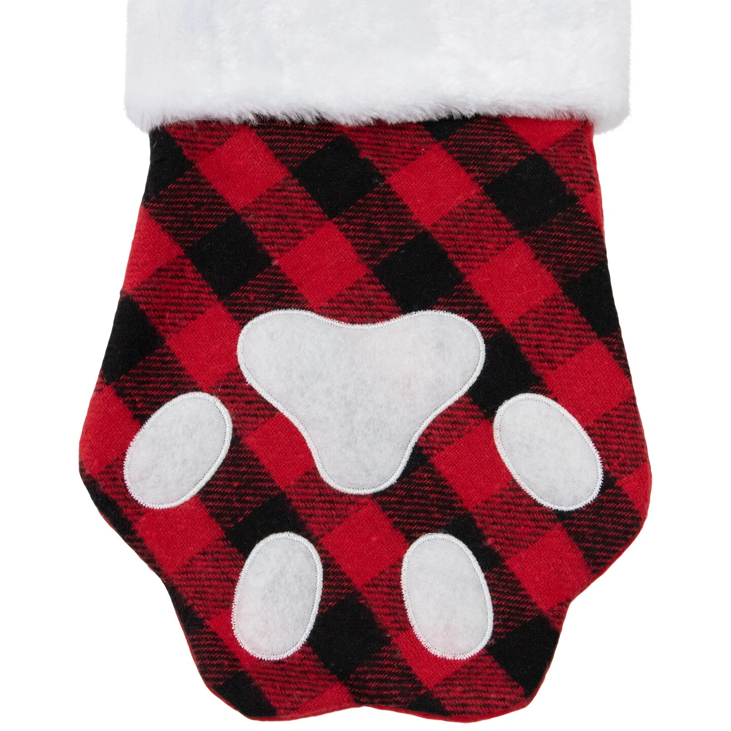 Northlight 15.5" Red And Black Buffalo Plaid Pet Embroidered Christmas Stocking 6 Northlight 15.5" Red And Black Buffalo Plaid Pet Embroidered Christmas Stocking - Image 4