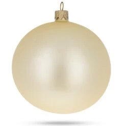 Set Of 4 Beige Glass Ball Christmas Ornaments 4 Inches -Northlight Shop 338881218429136