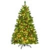 Costway 4.5Ft Pre-lit Hinged Christmas Tree W/ Pine Cones Red Berries And 300 LED Lights 2 Costway 4.5Ft Pre-lit Hinged Christmas Tree W/ Pine Cones Red Berries And 300 LED Lights -Northlight Shop 338948224218544