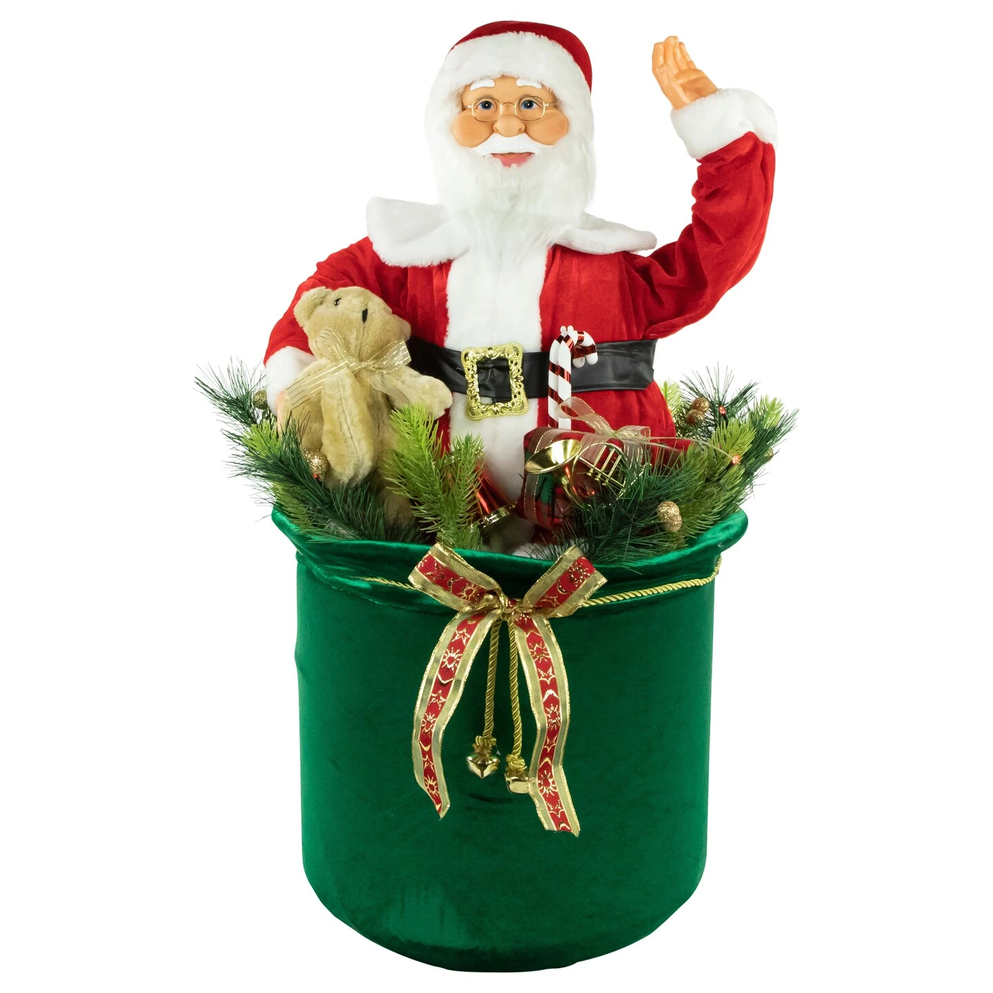 Northlight LED Lighted And Animated Gift Bag With Santa Claus Christmas Figure - 32" Red 4 Northlight LED Lighted And Animated Gift Bag With Santa Claus Christmas Figure - 32" Red - Image 2