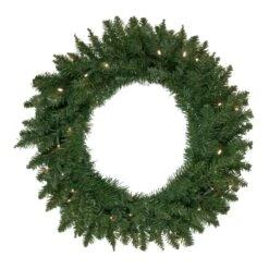 Northlight Pre-Lit Winona Fir Artificial Christmas Wreath - 24"- Warm White LED Lights Green
