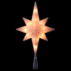 Northlight 11" Lighted Frosted Clear And Rose Gold Bethlehem Star Christmas Tree Topper - Clear Lights 9 Northlight 11" Lighted Frosted Clear And Rose Gold Bethlehem Star Christmas Tree Topper - Clear Lights -Northlight Shop 3459127967038694048