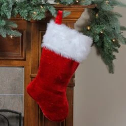 Northlight Plush Traditional Christmas Stocking With Cuff - 20" - Red And White -Northlight Shop 3459127967111570080 1