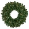 Northlight Pre-Lit Deluxe Windsor Pine Artificial Christmas Wreath - 36" - Clear Lights Green -Northlight Shop 3459127967331246752