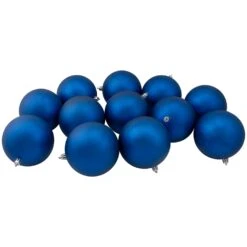 Northlight Shatterproof Matte Christmas Ball Ornaments - 4" (100mm) - Lavish Blue - 12ct 11 Northlight Shatterproof Matte Christmas Ball Ornaments - 4" (100mm) - Lavish Blue - 12ct -Northlight Shop 3459144805472658080 2