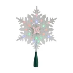 Kurt Adler 15" Lighted Three Dimensional Snowflake Christmas Tree Topper - Multi Colored Lights 13 Kurt Adler 15" Lighted Three Dimensional Snowflake Christmas Tree Topper - Multi Colored Lights -Northlight Shop 3459144805699019424 2