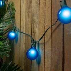 Northlight G50 Globe Satin Finish Christmas String Lights - Blue - 13.75' Green Wire - 15ct