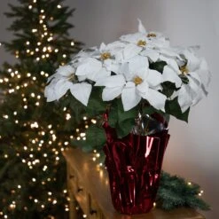Northlight Artificial Christmas Poinsettia Flowers With Wrapped Base - 22" - White 12 Northlight Artificial Christmas Poinsettia Flowers With Wrapped Base - 22" - White -Northlight Shop 3459279450716128480