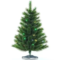 Christmas Tree Tabletop Siberian Spruce Color+Clear LED Battery Operated - HOLIDAY TREE -Northlight Shop 353711928705136 1
