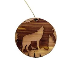 Mountain Wolves - Cedar Ornament -Northlight Shop 359942906530832 2