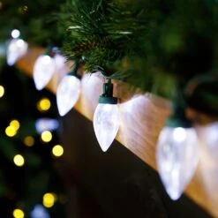 Northlight LED C9 Christmas Lights - Pure White - 16' Green Wire - 25ct Clear 12 Northlight LED C9 Christmas Lights - Pure White - 16' Green Wire - 25ct Clear -Northlight Shop 359943448624144