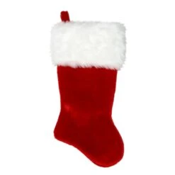 Northlight Plush Traditional Christmas Stocking With Cuff - 20" - Red And White -Northlight Shop 363453291029152