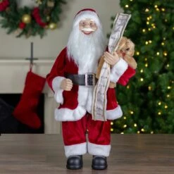 Northlight Standing Santa With Teddy Bear And List Christmas Figure - 24" Red 11 Northlight Standing Santa With Teddy Bear And List Christmas Figure - 24" Red -Northlight Shop 363453928563360