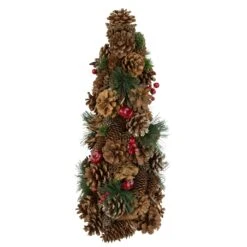 Northlight Pine Cone, Pine Needle And Berries Christmas Tree Decoration - 19" Red