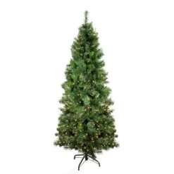 Northlight Pre-Lit Medium Mixed Cashmere Pine Artificial Christmas Tree - 7.5' - Clear Lights Green -Northlight Shop 363454101054112 2