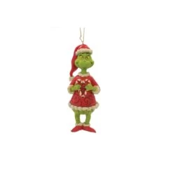 Department 56 Dept 56 Grinch Holding Candy Cane Christmas Ornament Green