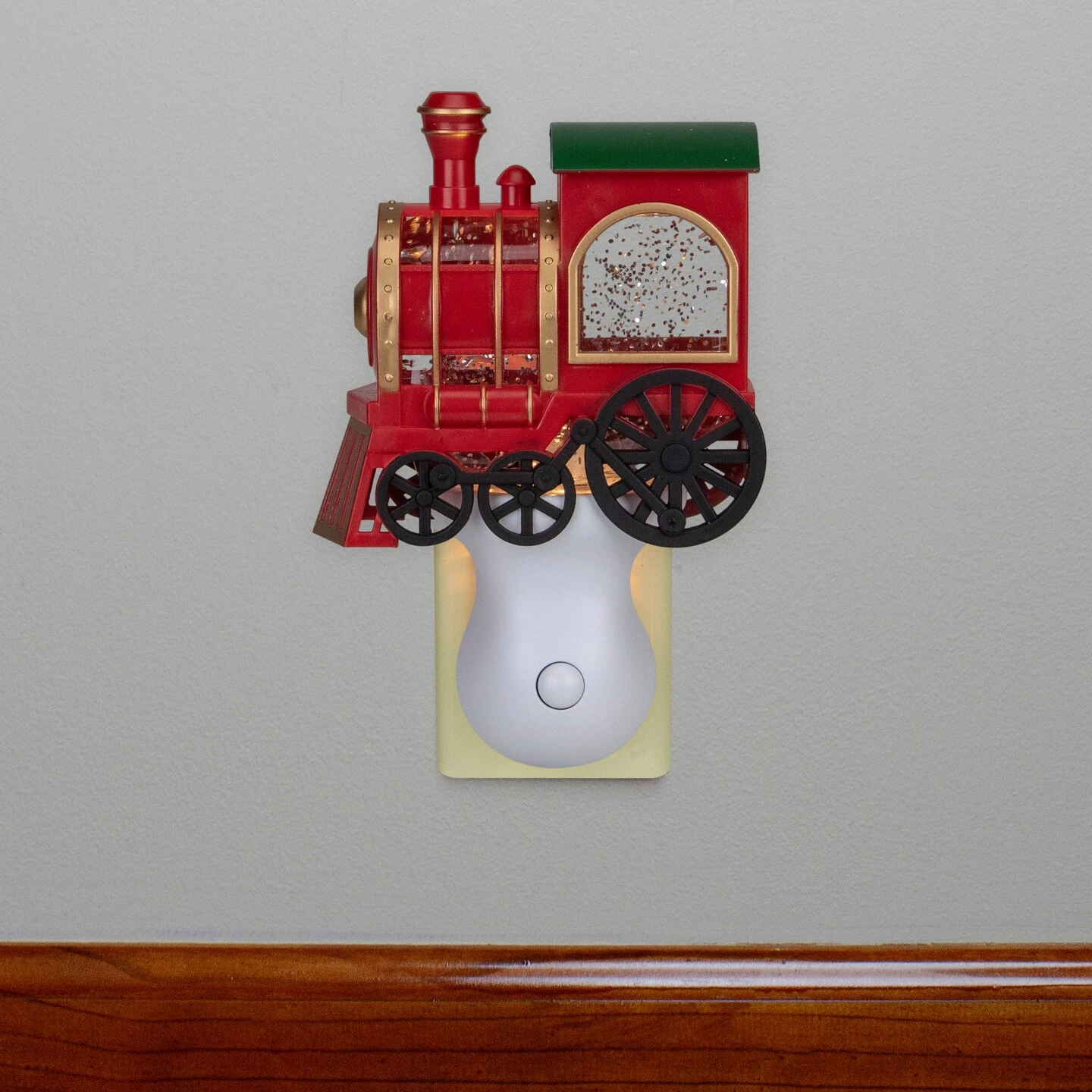 Roman Glittery Bubble Lamp Christmas Train Night Light - 6.5" Red 5 Roman Glittery Bubble Lamp Christmas Train Night Light - 6.5" Red - Image 3