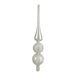 Northlight Glittered Glass Finial Christmas Tree Topper - 14.5" - Silver And White 8 Northlight Glittered Glass Finial Christmas Tree Topper - 14.5" - Silver And White -Northlight Shop 363454587069088 1