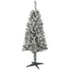 Northlight 4' Pre-Lit Flocked Pine Artificial Christmas Tree, Clear Lights Green 1 Northlight 4' Pre-Lit Flocked Pine Artificial Christmas Tree, Clear Lights Green -Northlight Shop 363454965605024