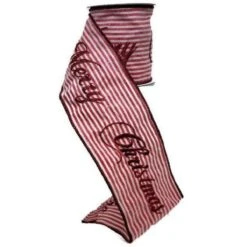 4" Frosted Stripe Merry Christmas Ribbon (5 Yards) 15 4" Frosted Stripe Merry Christmas Ribbon (5 Yards) -Northlight Shop 36351210541936 1