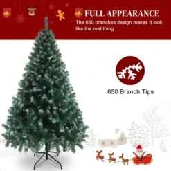 6FT Iron Leg White PVC 812 Branches Christmas Tree -Northlight Shop 368605806366432