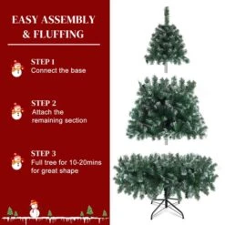 6FT Iron Leg White PVC 812 Branches Christmas Tree -Northlight Shop 369608681230048 1