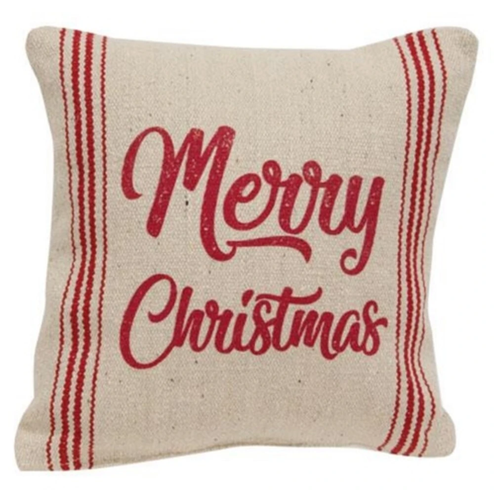 Merry Christmas Red Striped Pillow 3 Merry Christmas Red Striped Pillow