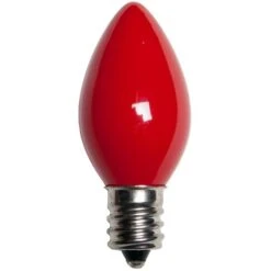 25 Bulbs - C7 Opaque Red, 5 Watt Lamp -Northlight Shop 378424962664544 1