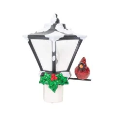 Roman Cardinal On A Snow Covered Street Lamp Flickering Christmas Night Light - 6" Black 13 Roman Cardinal On A Snow Covered Street Lamp Flickering Christmas Night Light - 6" Black -Northlight Shop 380291549356704 2