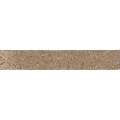 Northlight Burlap And Gold Scroll Christmas Wired Craft Ribbon 2.5" X 10 Yards Brown