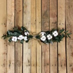 Northlight 25" White Cotton And Pine Cone Christmas Foliage Swag - Unlit Green 9 Northlight 25" White Cotton And Pine Cone Christmas Foliage Swag - Unlit Green -Northlight Shop 380292388217504