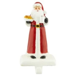Northlight 7" Santa With Cookies And Hot Cocoa Christmas Stocking Holder Red