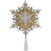 Northlight 13.75" Lighted Gold And Silver Snowflake Christmas Tree Topper, Clear Lights 2 Northlight 13.75" Lighted Gold And Silver Snowflake Christmas Tree Topper, Clear Lights -Northlight Shop 380292470137504