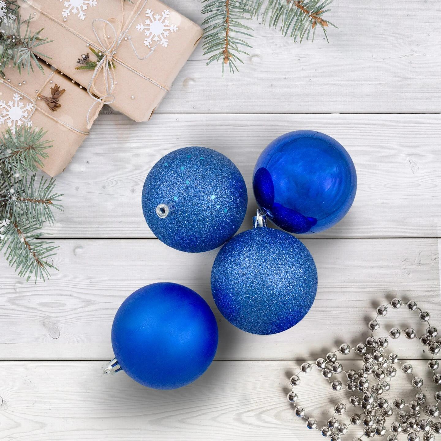 Northlight Shatterproof 4-Finish Christmas Ball Ornaments - 3.25" (80mm) - Lavish Blue - 32ct 5 Northlight Shatterproof 4-Finish Christmas Ball Ornaments - 3.25" (80mm) - Lavish Blue - 32ct - Image 3
